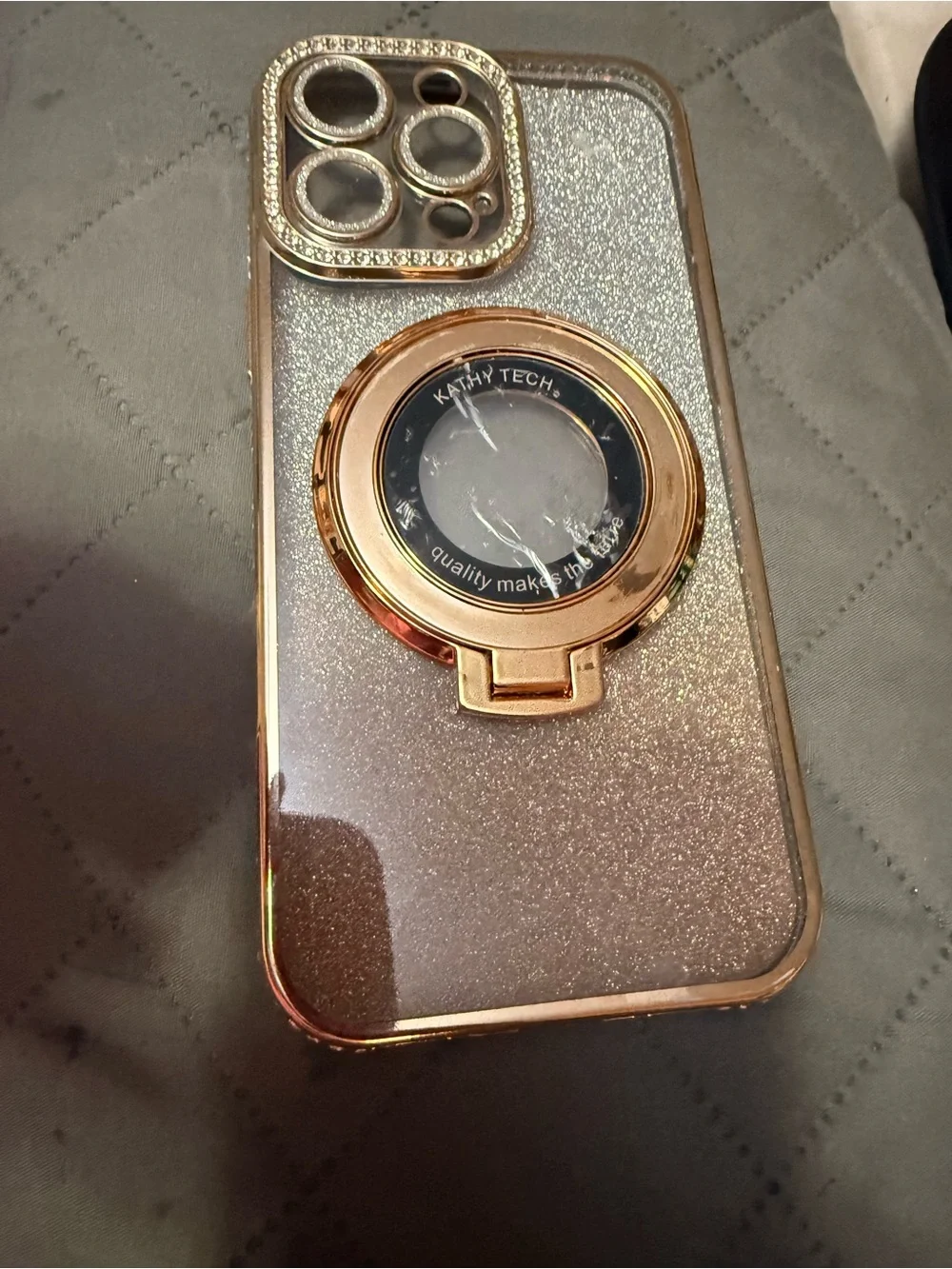 Magnetic Stand Case for iPhone 16 Pro Max with Bling Rhinestones